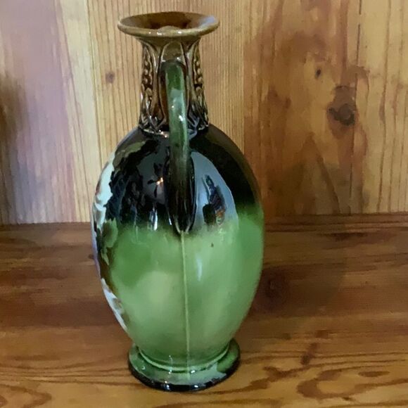 2 Vintage Czechoslovakia Hand Painted Porcelain Lustreware Decorative Vase - Picture 3 of 10